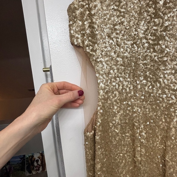 Gold sequin Dress the Population cocktail dress - Picture 3 of 8